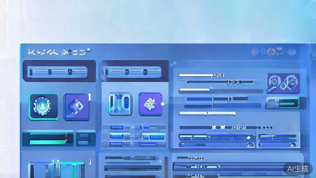 Flat vector illustration of parameter settings in AI tools, dashboard style, soft blue gradient