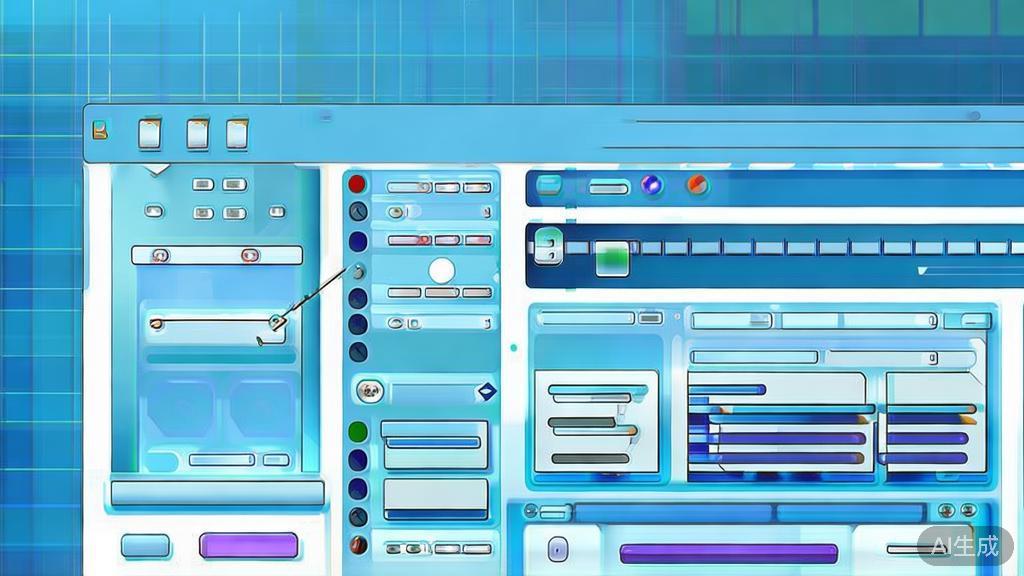 Flat vector illustration of editing process, dashboard style, soft blue gradient