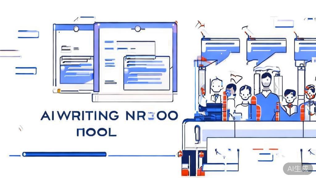High-quality business illustration regarding community and feedback in AI writing tools, minimal flat design