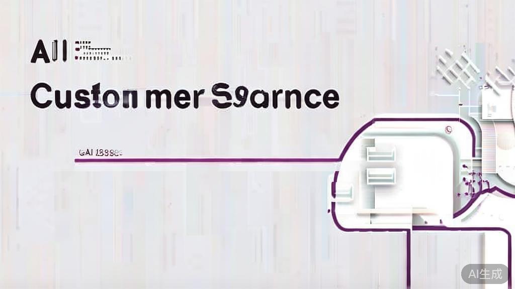 High-quality business illustration regarding AI customer service, minimal flat design