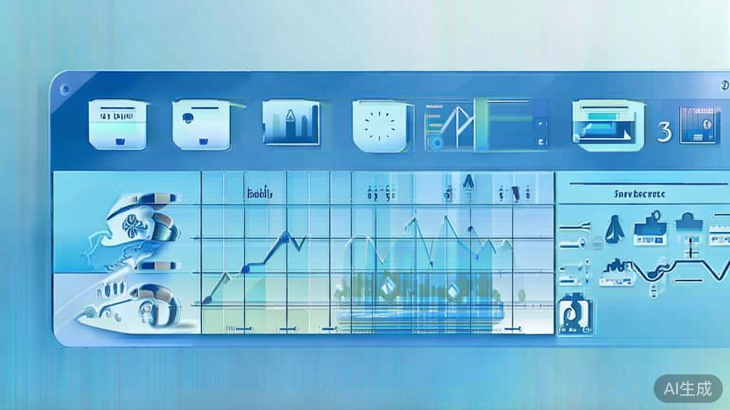 Flat vector illustration of financial management, dashboard style, soft blue gradient