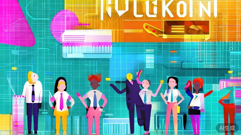 "Flat vector illustration of a networking event for students, showcasing collaboration and potential connections, corporate memphis style"