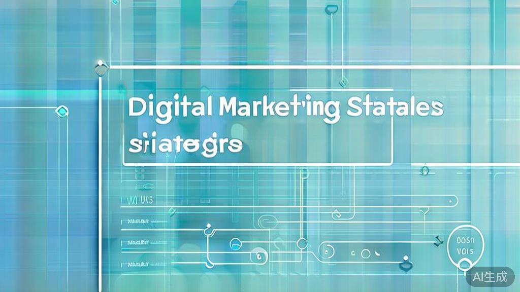 Flat vector illustration of digital marketing strategies, dashboard style, soft blue gradient