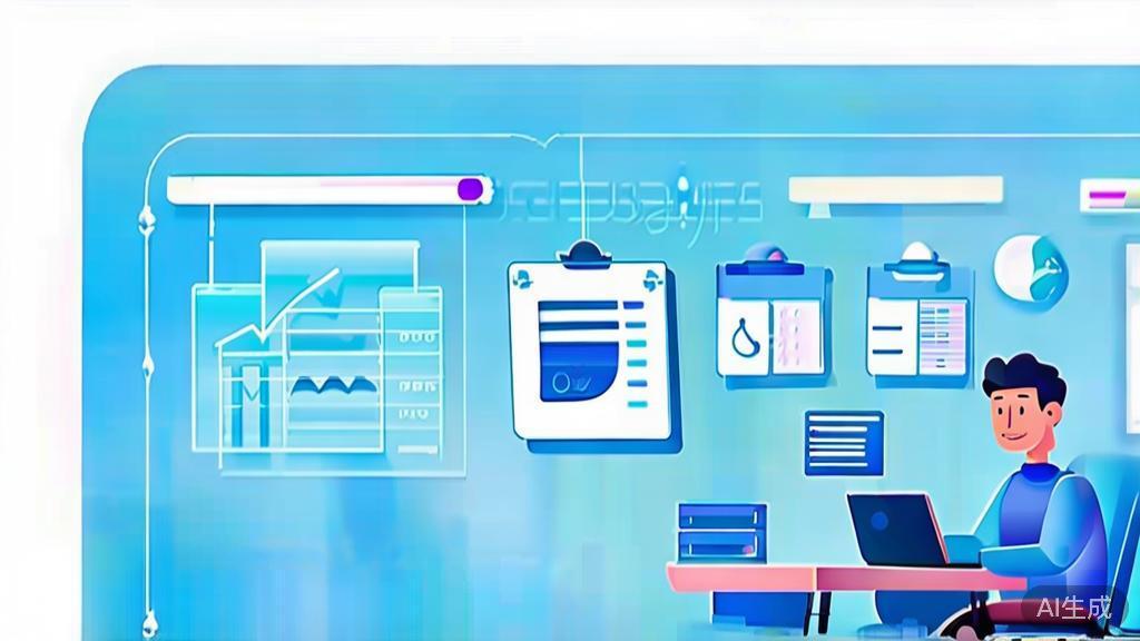 Flat vector illustration of a college student starting an online education business, dashboard style, soft blue gradient