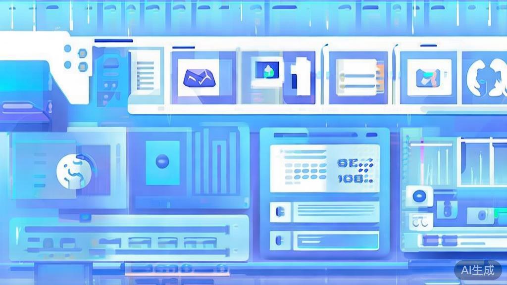 "Flat vector illustration of digital marketing tools for entrepreneurs, dashboard style, soft blue gradient"