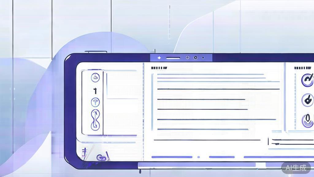 High-quality business illustration regarding AI writing tools, minimal flat design
