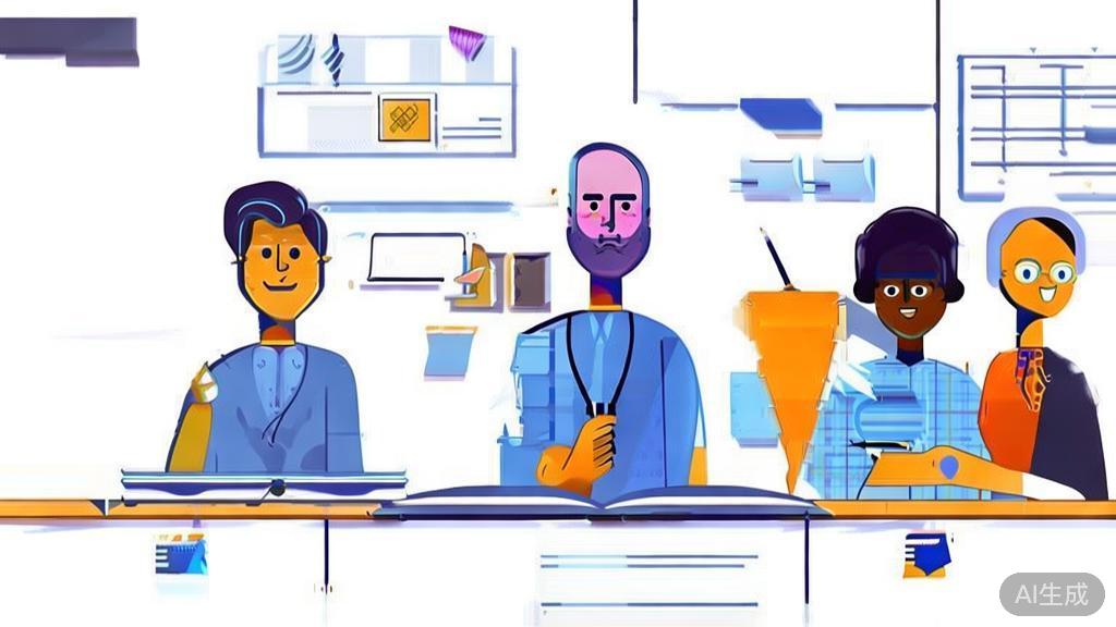 High-quality illustration representing teamwork in startup, minimal design, showing diverse professionals collaborating