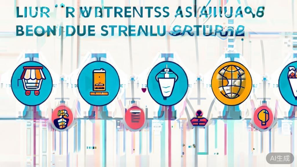 Business illustration showing diverse revenue streams in a startup, minimal flat design, showcasing various business models
