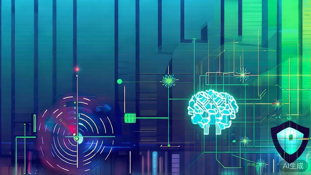 "Flat vector representation of AI in finance, focusing on fraud detection and risk management"
