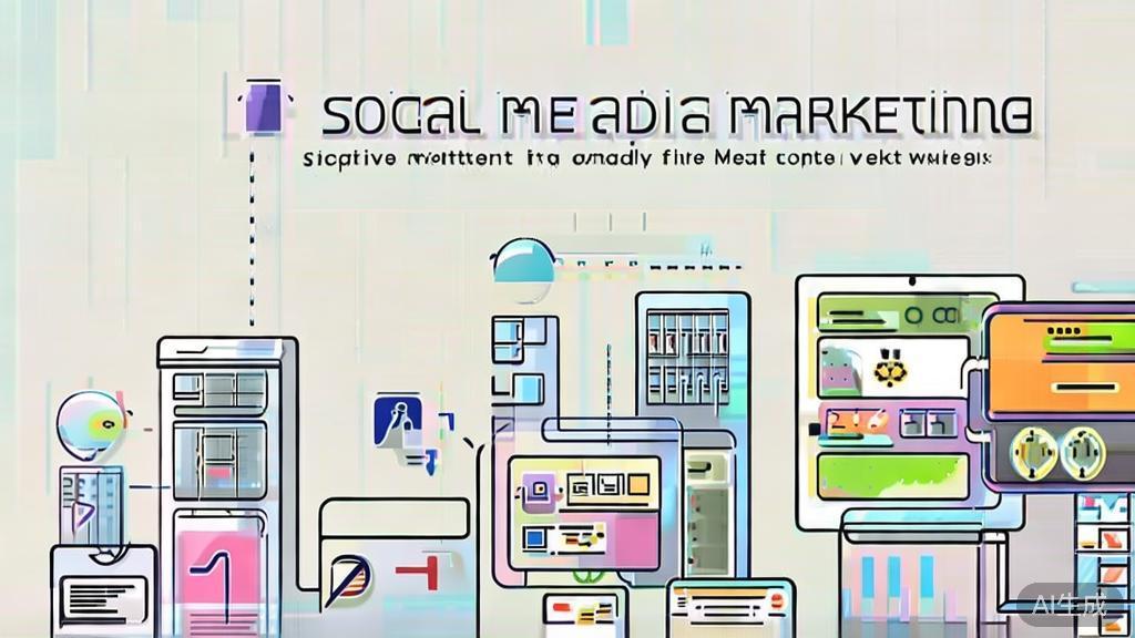 "High-quality business illustration regarding social media marketing, minimal flat design"