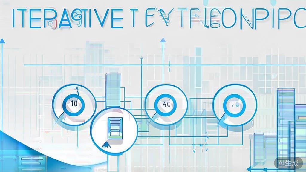 High-quality business illustration regarding iterative development, minimal flat design