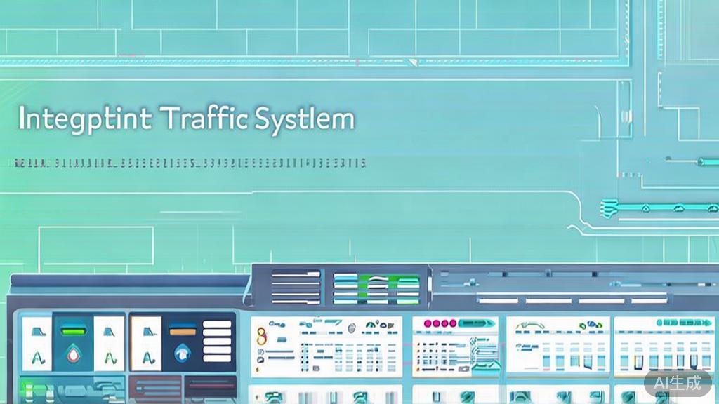 Flat vector illustration of 智能交通系统, dashboard style, soft blue gradient