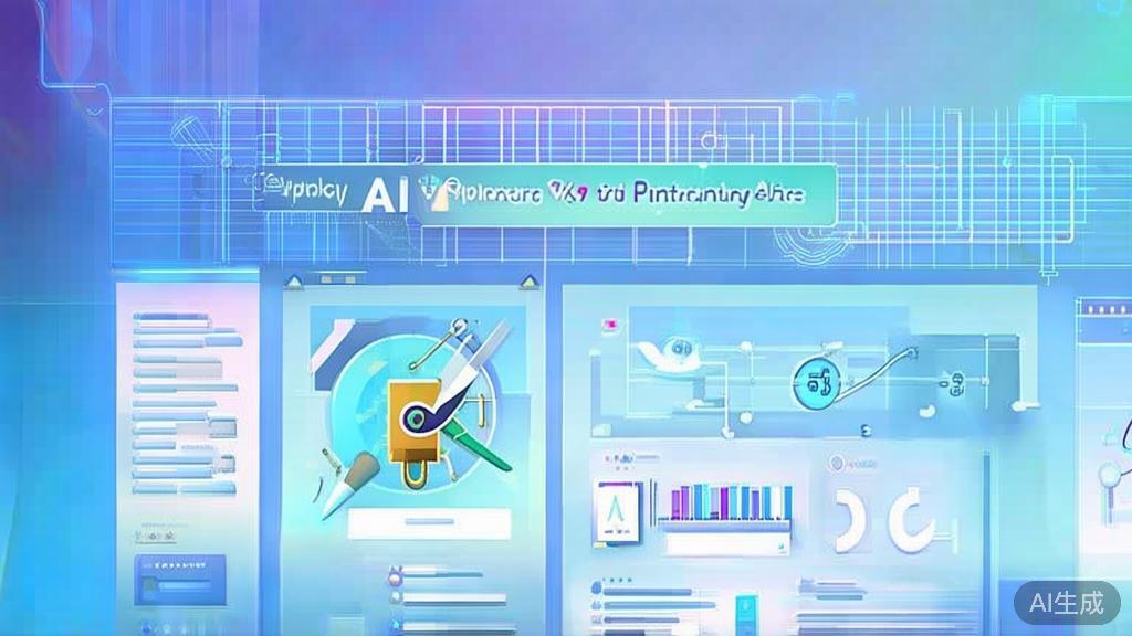 Flat vector illustration of market opportunity exploration in AI painting, dashboard style, soft blue gradient