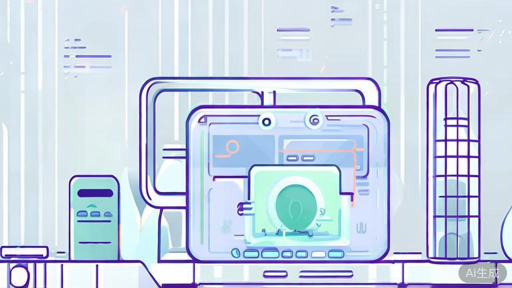 "Flat vector illustration of AI prototype testing, minimal design, soft color palette"