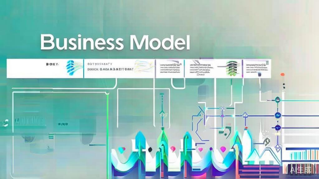 "High-quality business illustration regarding innovative business models, minimal flat design"