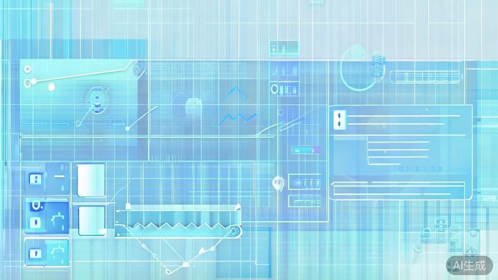 "Flat vector illustration of data analysis concept, dashboard style, soft blue gradient"