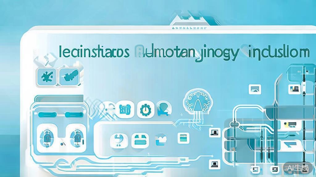 Flat vector illustration of AI technology democratization and industry specialization, dashboard style, soft blue gradient