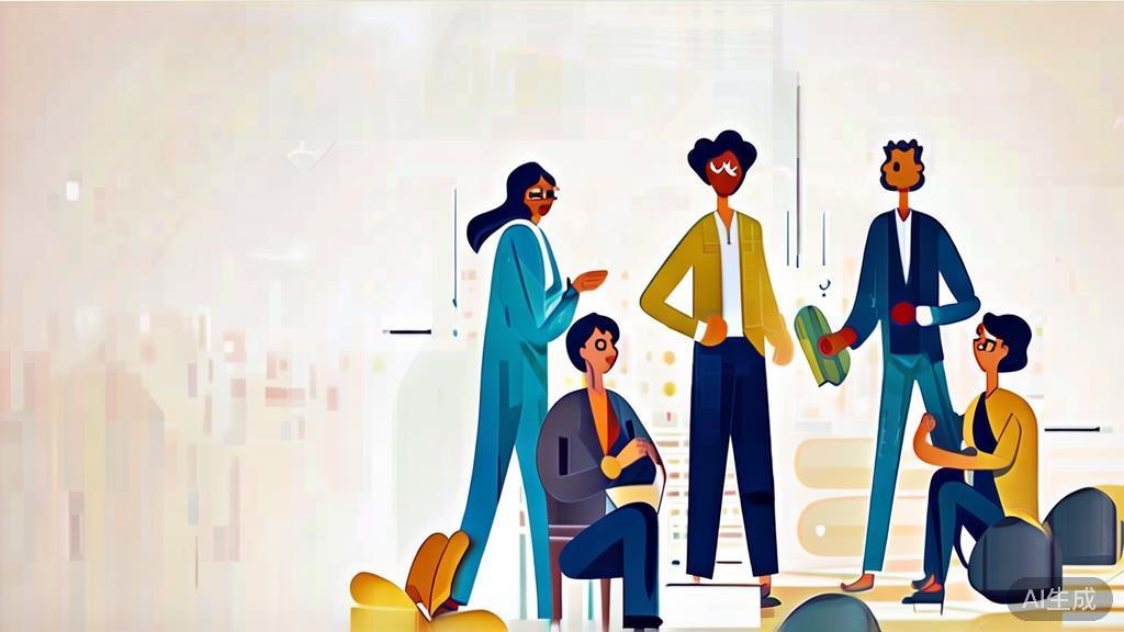 High-quality business illustration regarding team building, minimal flat design