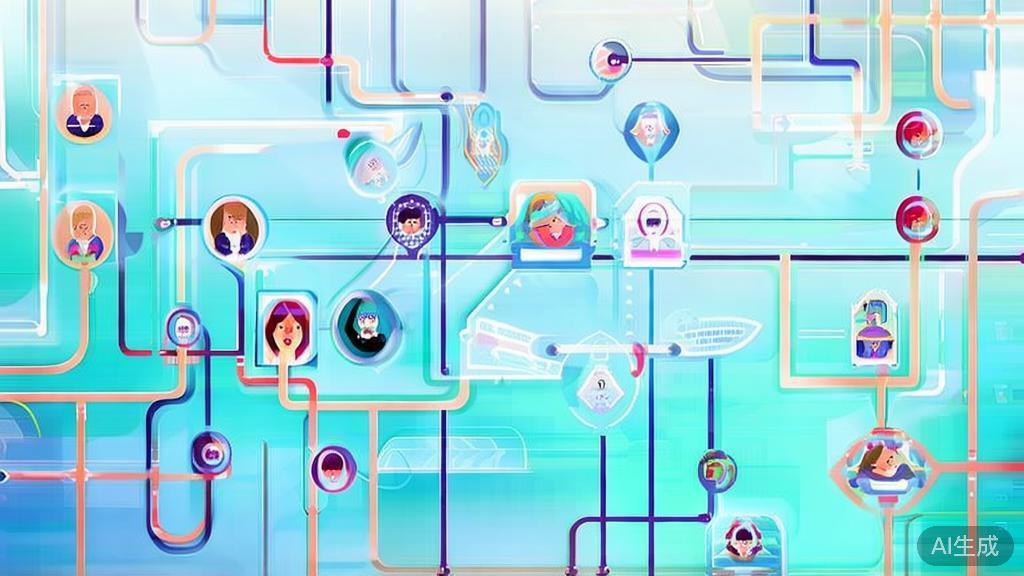 "Flat vector illustration of engaging storytelling structure, showcasing plot elements and reader engagement, soft blue gradient"