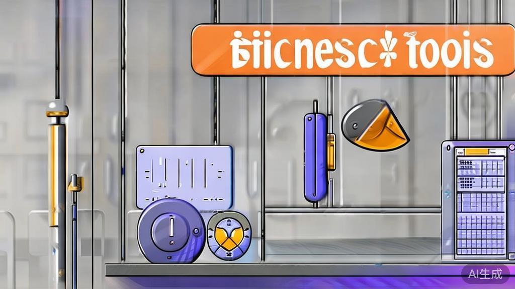 High-quality business illustration regarding efficiency tools in a studio, minimal flat design