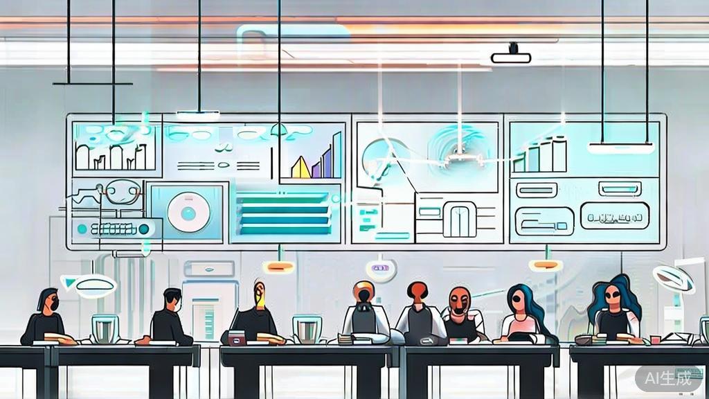 High-quality illustration of future thinking and learning in business, minimal flat design