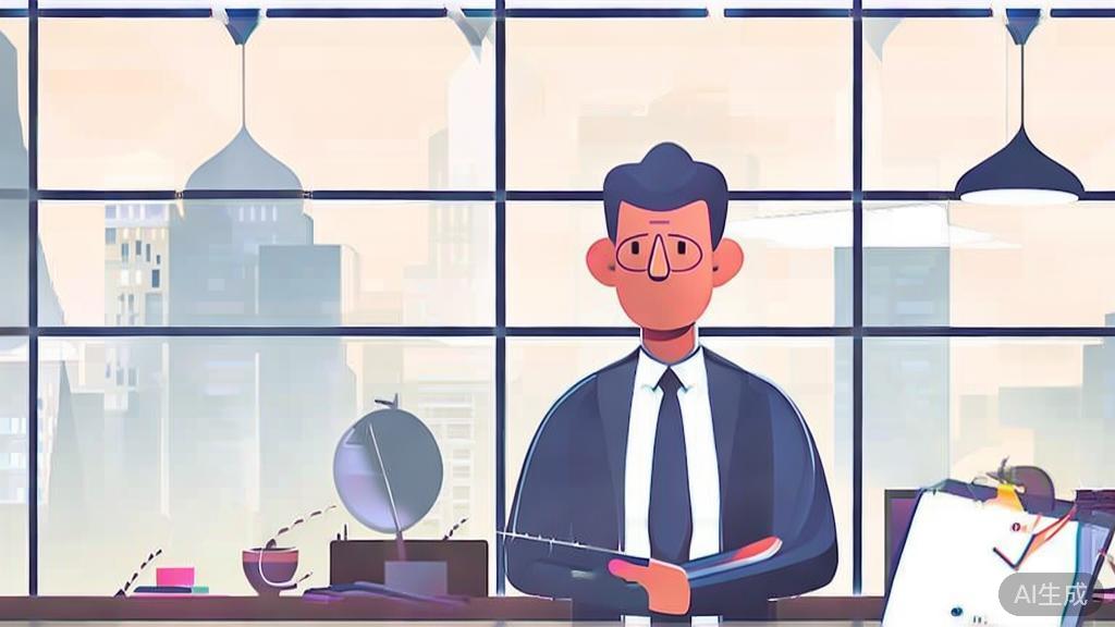 "High-quality business illustration of an entrepreneur learning from failures in AI startup, flat design, minimalistic"