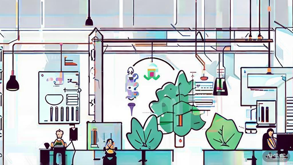 High-quality business illustration regarding AI sustainability, minimal flat design