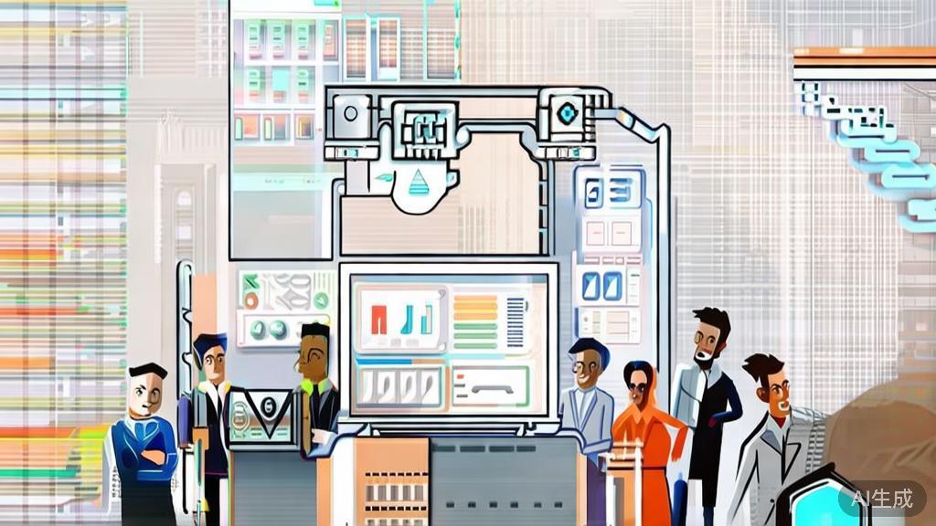 High-quality illustration of government support for AI industry, minimal flat design