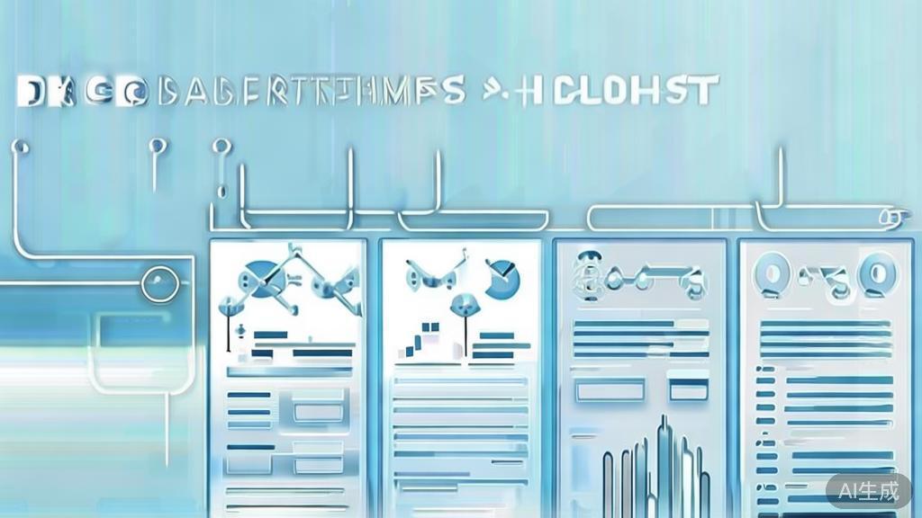 Flat vector illustration of AI market insights, dashboard style, soft blue gradient