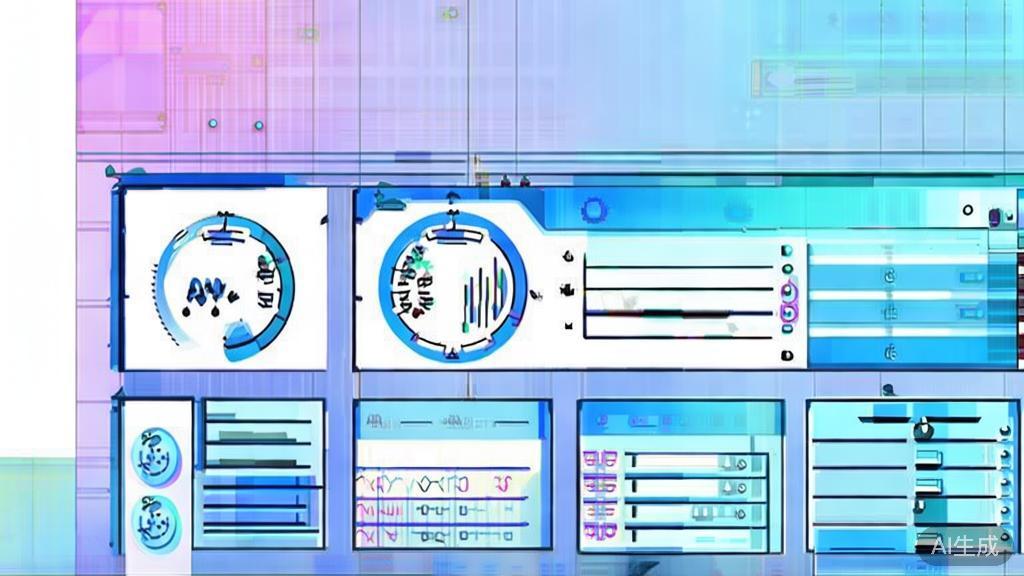 Flat vector illustration of entrepreneurial strategies in AI franchise, dashboard style, soft blue gradient