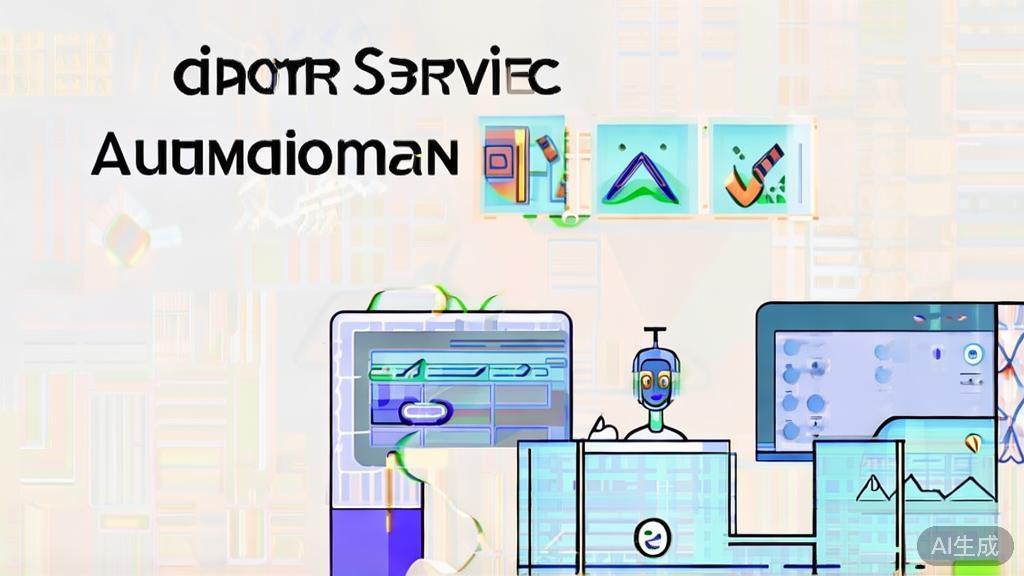"High-quality business illustration regarding customer service automation with AI, minimal flat design"