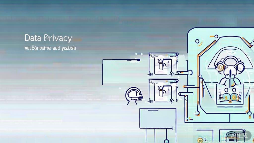 "High-quality business illustration regarding data privacy in AI systems, minimal flat design"