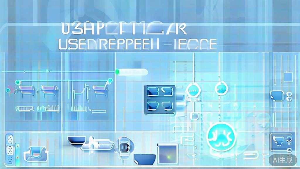 "Flat vector illustration of user experience in AI, dashboard style, soft blue gradient"