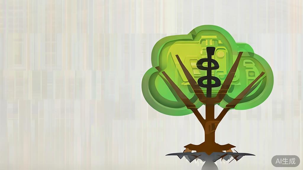 Flat vector illustration symbolizing sustainability in business, minimal design