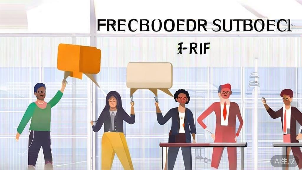 High-quality business illustration regarding customer feedback, minimal flat design
