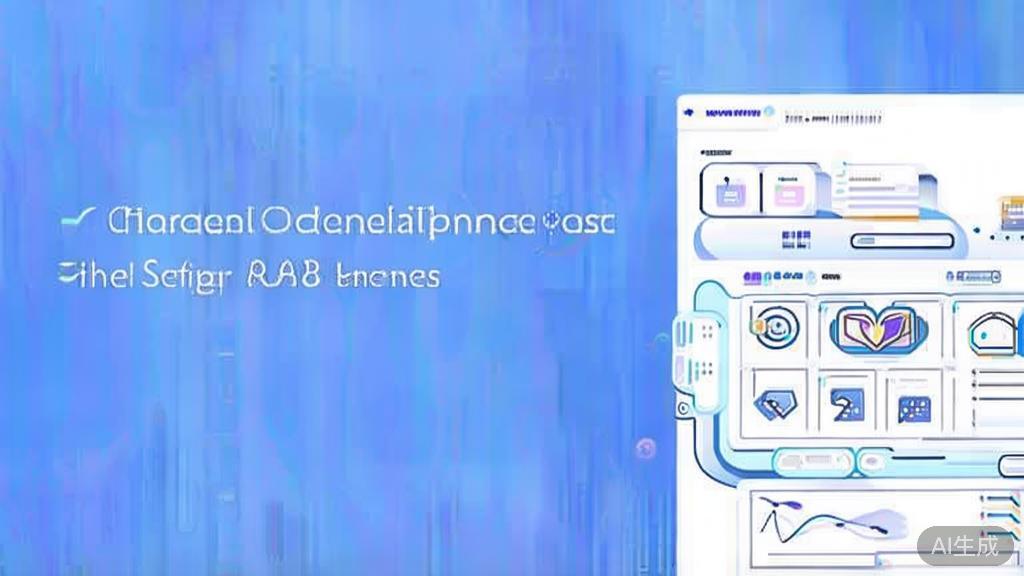 Flat vector illustration of learning programming skills for AI, dashboard style, soft blue gradient
