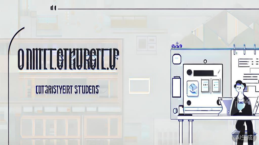 "High-quality business illustration regarding online entrepreneurship for university students, minimal flat design"