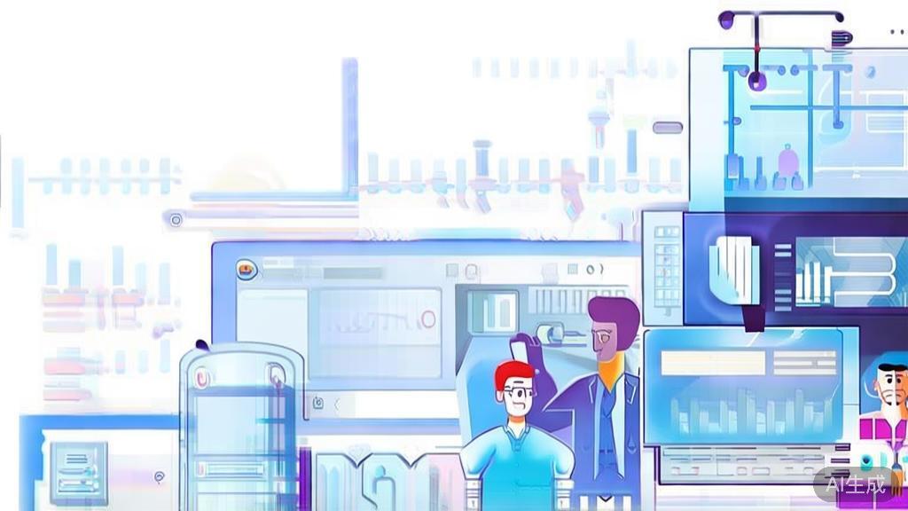 "High-quality business illustration regarding teamwork in AI projects, minimal flat design"