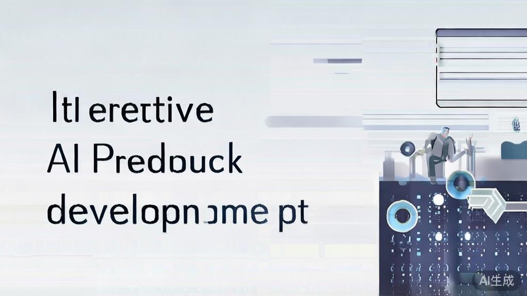 High-quality business illustration on iterative feedback in AI product development, minimal flat design
