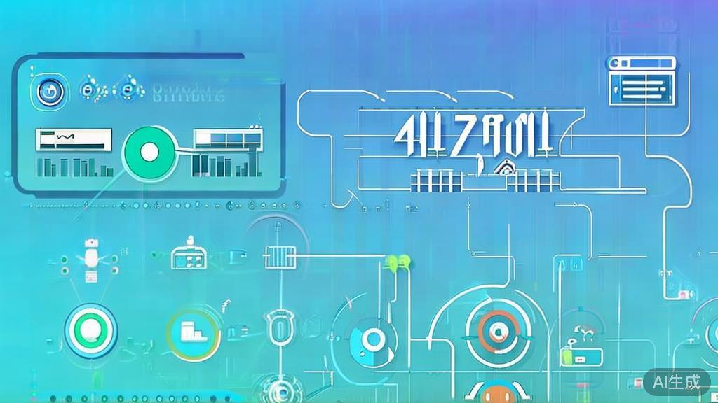 "Flat vector illustration of project success with AI tool, dashboard style, soft blue gradient"