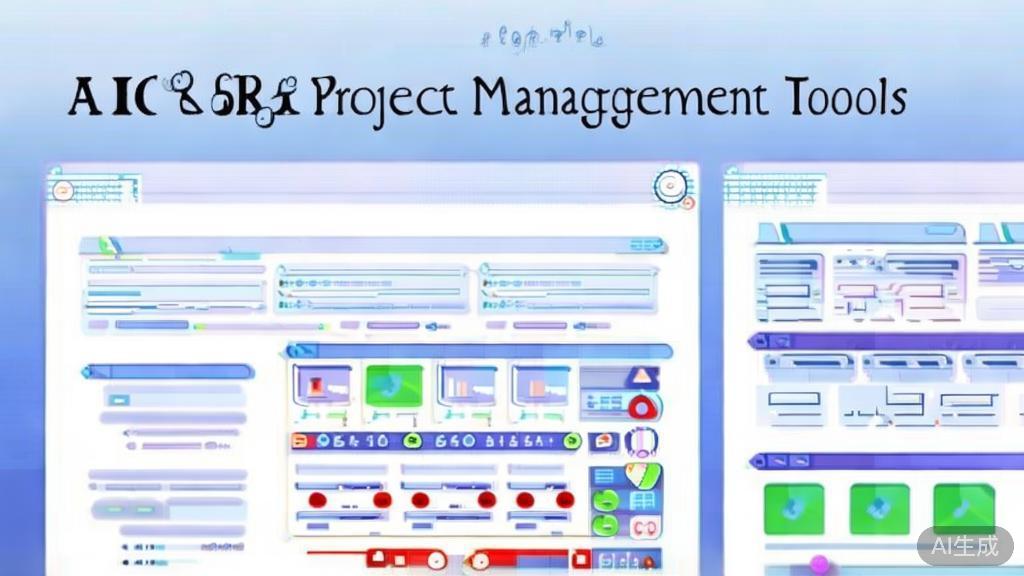 Flat vector illustration of pros and cons of AI project management tools, dashboard style, soft blue gradient