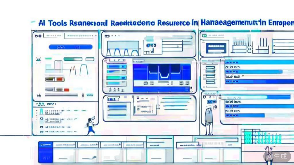 High-quality business illustration on AI tools enhancing human resource management in entrepreneurship, minimal flat design