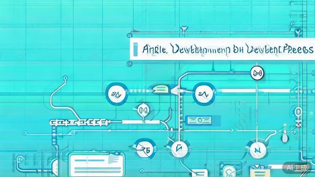 Flat vector illustration of agile development process, dashboard style, soft blue gradient