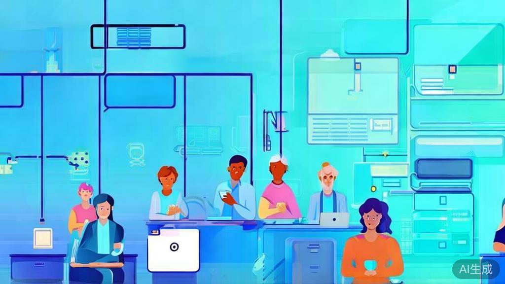 "Flat vector illustration of user experience design, featuring diverse individuals interacting with various devices, soft blue gradient"