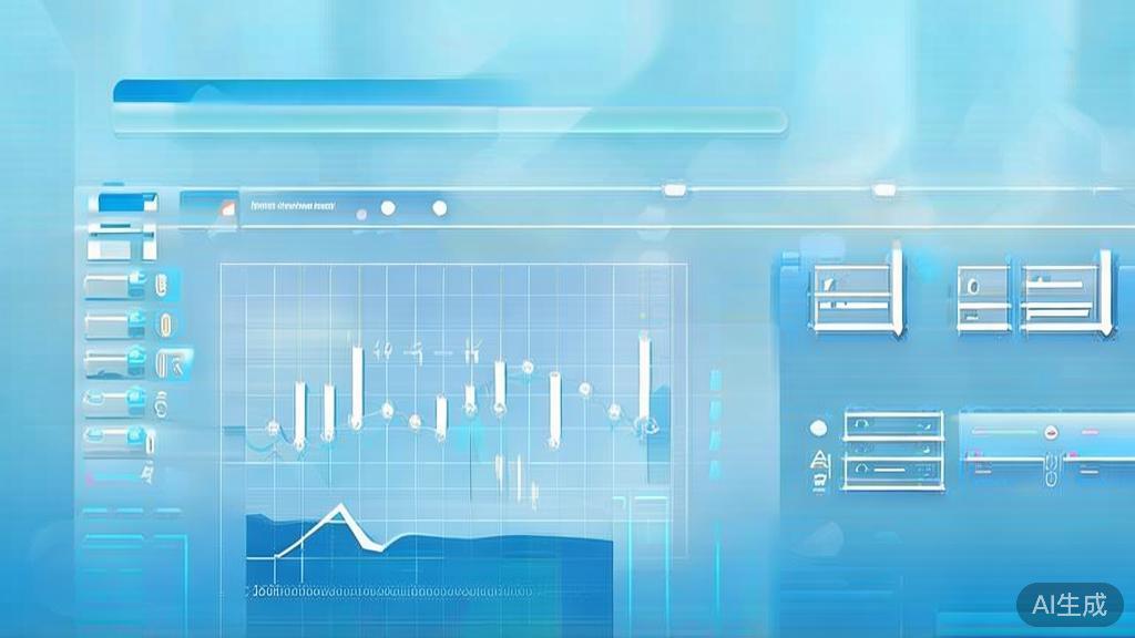 "Flat vector illustration of e-commerce platform, dashboard style, soft blue gradient"