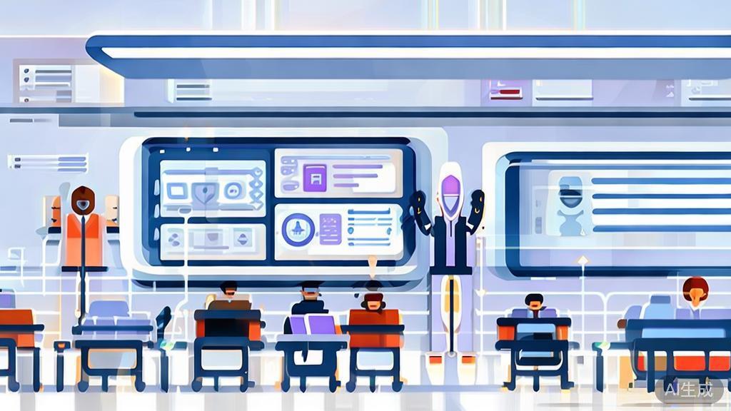 "High-quality business illustration regarding AI education, minimal flat design"
