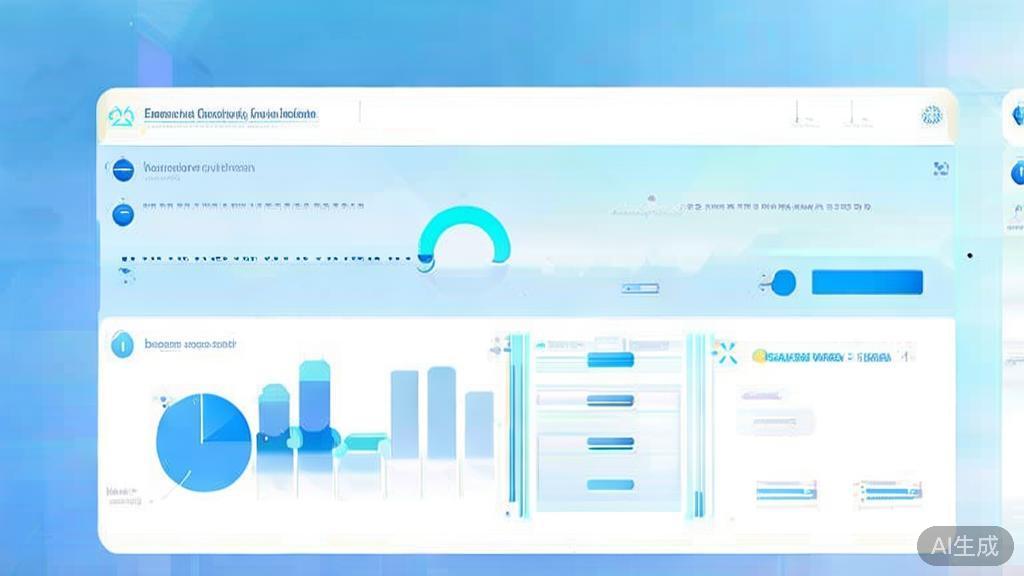 "Flat vector illustration of market research for AI franchise, dashboard style, soft blue gradient"
