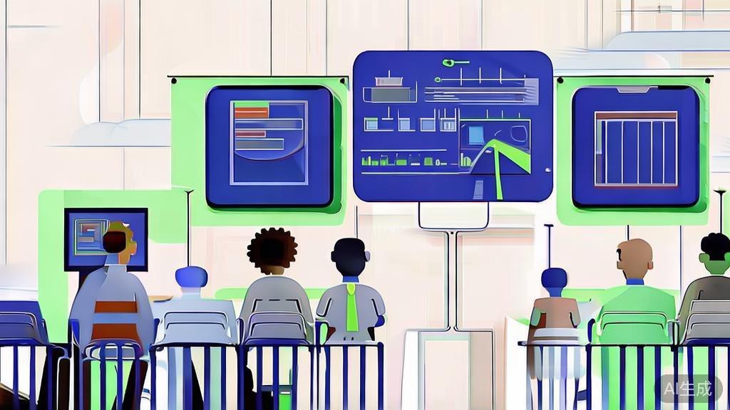 "High-quality business illustration of training for AI franchisees, minimal flat design"