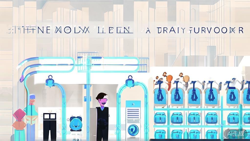 High-quality business illustration regarding retail AI solutions, minimal flat design
