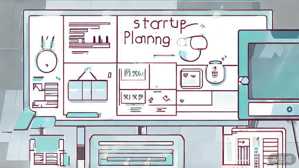High-quality business illustration regarding startup planning, minimal flat design